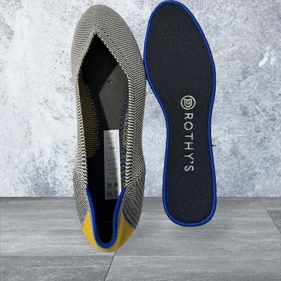 Rothy’s Retired Shale Ribbon Stripe Round Toe NWOB - Picture 5 of 6